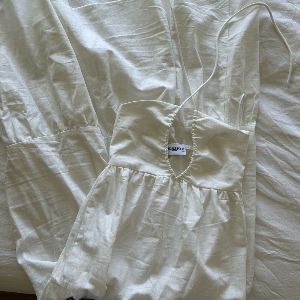 SOLD White linen maxi dress